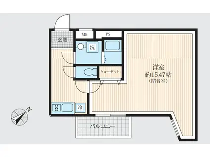 サウンドフリー東池袋(1K/1階)の間取り写真