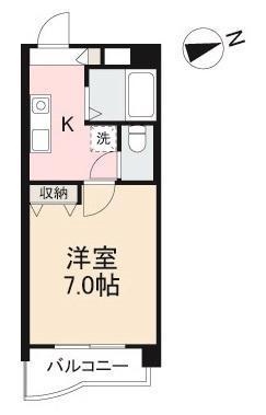 リビエール楠上(1K/1階)の間取り写真