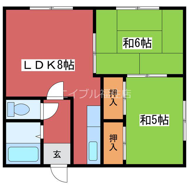 コーポサンシャイン(2LDK/1階)の間取り写真