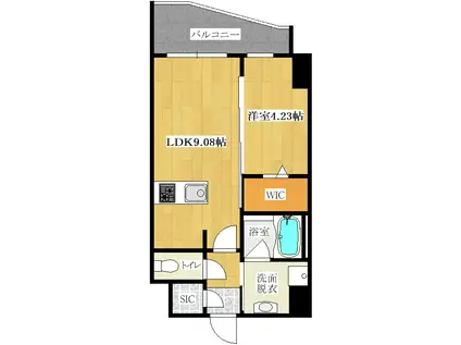 ベルセレーノ大橋(1LDK/5階)の間取り写真