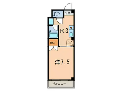 クリーンハイツ(1K/2階)の間取り写真