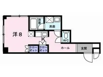 メイト鷹匠(1K/7階)の間取り写真