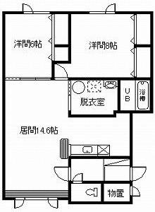 コンクルードB棟(2LDK/2階)の間取り写真
