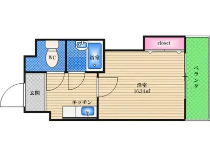 シンパシー京橋(1K/4階)の間取り写真