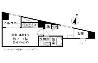 フロレゾン代々木(ワンルーム/5階)の間取り写真