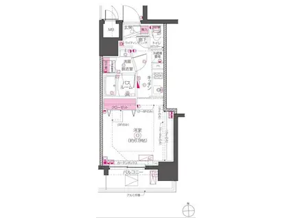 ズーム東神田(1K/4階)の間取り写真