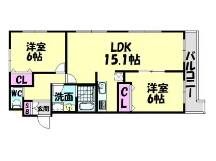 レスタ・ミ・コンフォーレ(2LDK/1階)の間取り写真