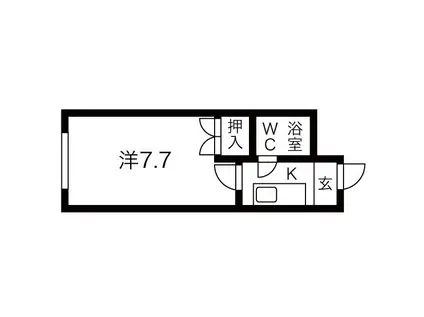 サンライズ峰(1K/2階)の間取り写真