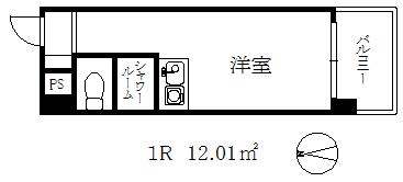 ジーエスハイム元町(ワンルーム/6階)の間取り写真