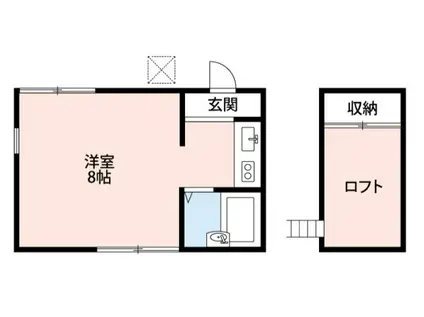 O.N ハウス(1K/2階)の間取り写真