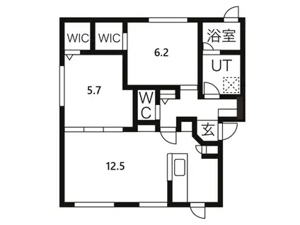 MAISON FRAGRANCE(2LDK/1階)の間取り写真