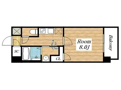 ヴェルテックス(1K/3階)の間取り写真