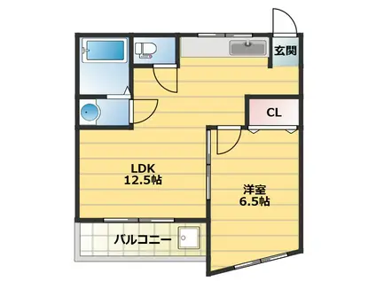 大克マンション(2DK/4階)の間取り写真