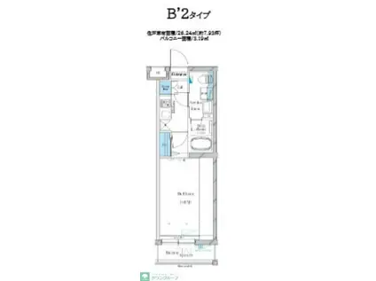 ガリシア蒲田六郷コート(1K/4階)の間取り写真