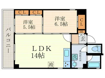 THE ST.REGIS四条醒ヶ井(2LDK/2階)の間取り写真