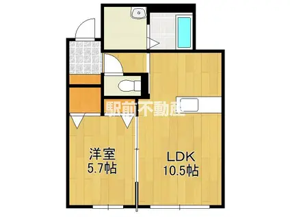 ベレオ佐賀天神(1LDK/3階)の間取り写真