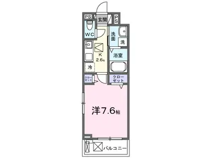 サラスバティII(1K/1階)の間取り写真