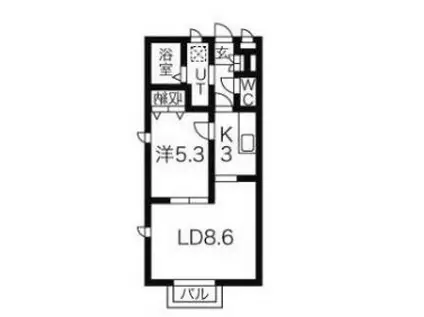 ラヴェールMY(1LDK/1階)の間取り写真