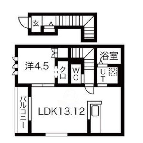 チェルシー広畑(1LDK/2階)の間取り写真