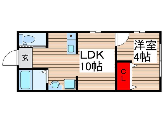 LIKES高塚新田(1LDK/1階)の間取り写真
