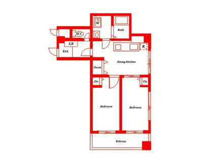 ヒカリレジデンス(2DK/3階)の間取り写真