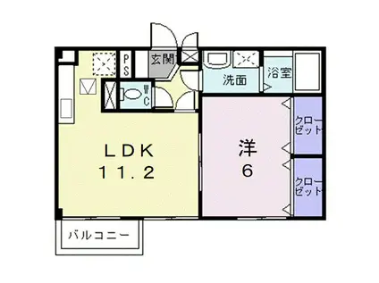 メゾンプロムナード(1LDK/1階)の間取り写真