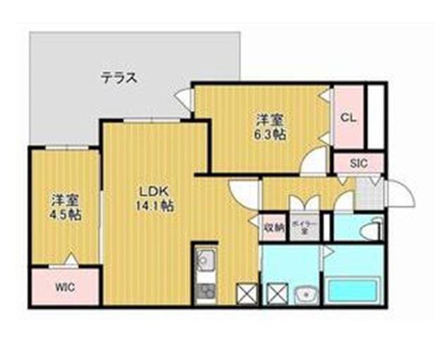 ザ・レジデンス南平岸(2LDK/1階)の間取り写真