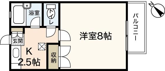 ソレアードイトウ(1K/2階)の間取り写真