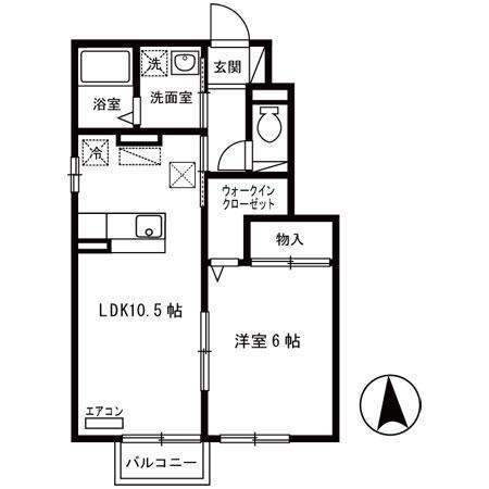 フォレストヒルズ(1LDK/1階)の間取り写真