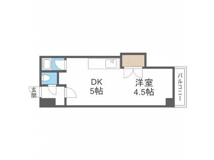 アラン札幌イースト(1DK/4階)の間取り写真