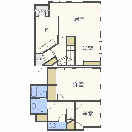 瀬比亜館神宮前(3LDK/2階)の間取り写真