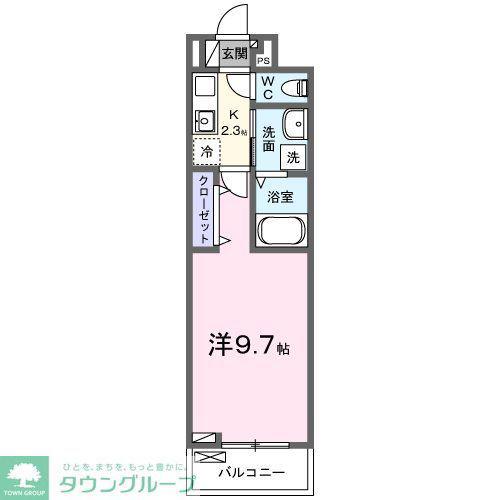 ヒカルサ坂戸(1K/2階)の間取り写真