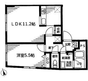 ラフィーネ音羽東棟(1LDK/4階)の間取り写真