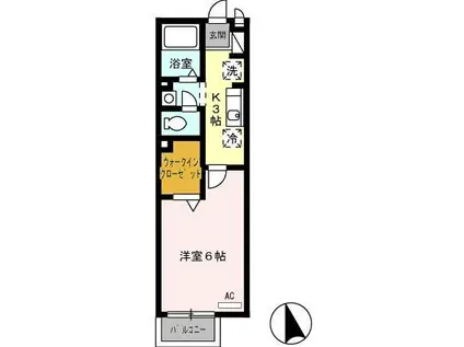 アビエント(1K/2階)の間取り写真