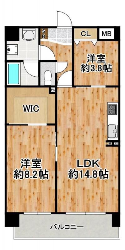 ALIVIS野田阪神(1SLDK/2階)の間取り写真