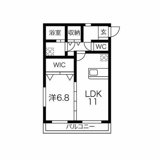ラポール今沢(1LDK/1階)の間取り写真