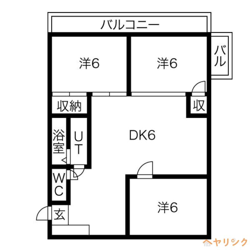 コーポ桂(3DK/3階)の間取り写真
