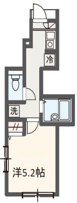 MELDIA岩槻(1K/1階)の間取り写真