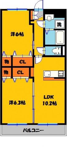 Y&M SAKURAII(2LDK/3階)の間取り写真
