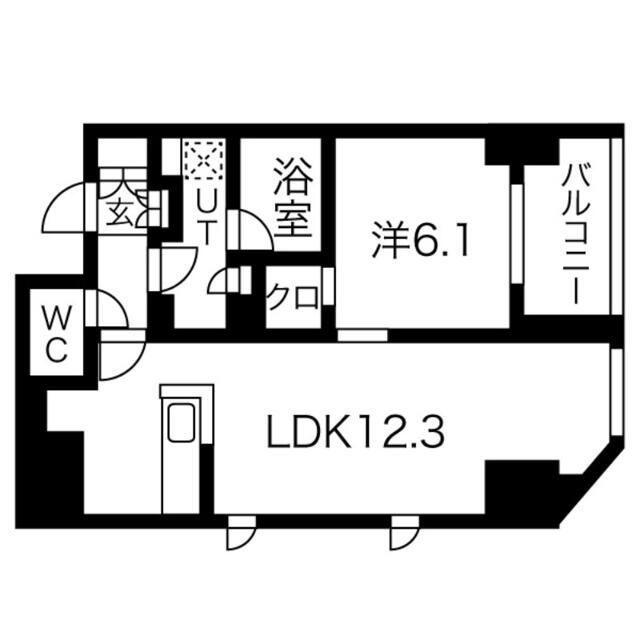 シーズンフラッツ上野御徒町(1LDK/15階)の間取り写真