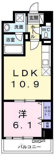 グランステージ綱島(1LDK/3階)の間取り写真