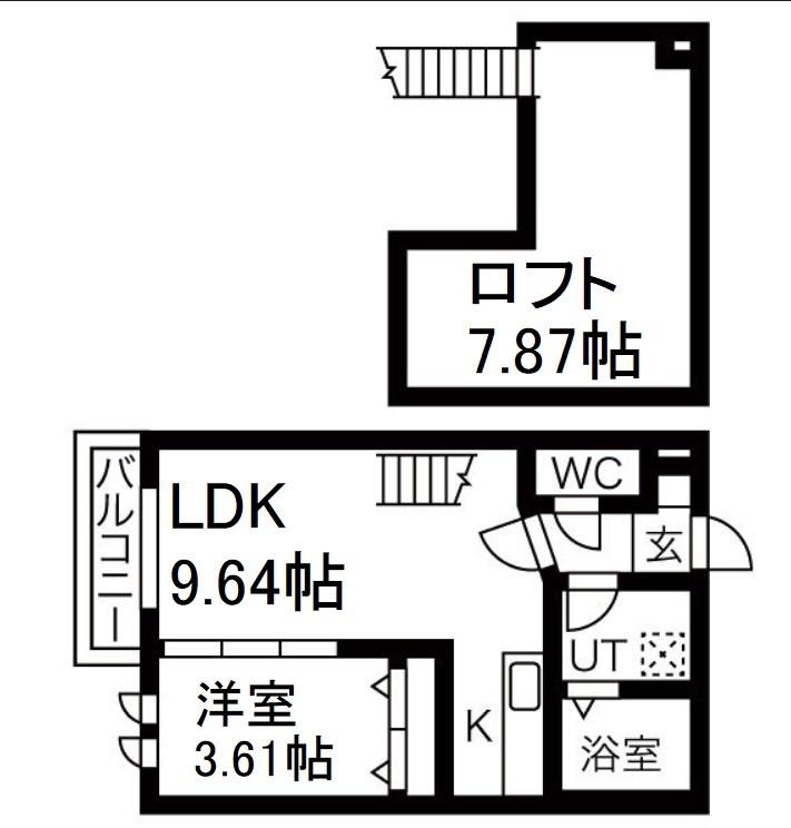 AMPIO志賀本通 (1LDK/1階)の間取り写真