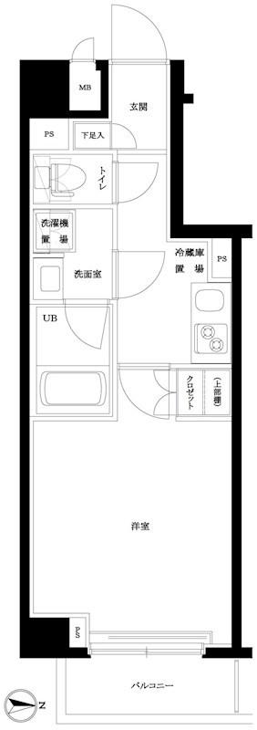 ルーブル蒲田南七(1K/5階)の間取り写真