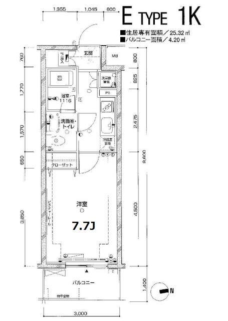 RE VENT高円寺(1K/4階)の間取り写真
