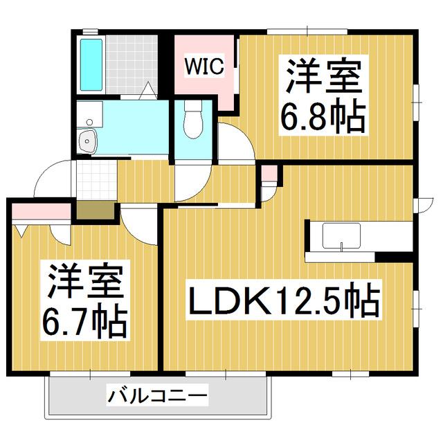 MAST TOWN 出川A(2LDK/2階)の間取り写真