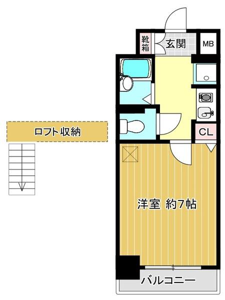 柾木マンションウエスト(1K/6階)の間取り写真