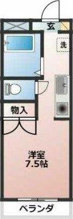 フォレストあおば(ワンルーム/1階)の間取り写真
