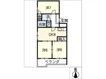 エントピア弥生(3DK/3階)の間取り写真