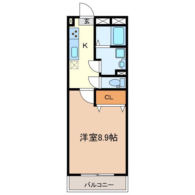 VIGORE KURIMA(1K/4階)の間取り写真