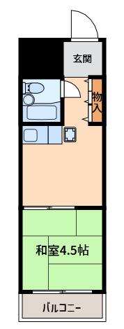 シャンボール第3新大阪(1DK/4階)の間取り写真